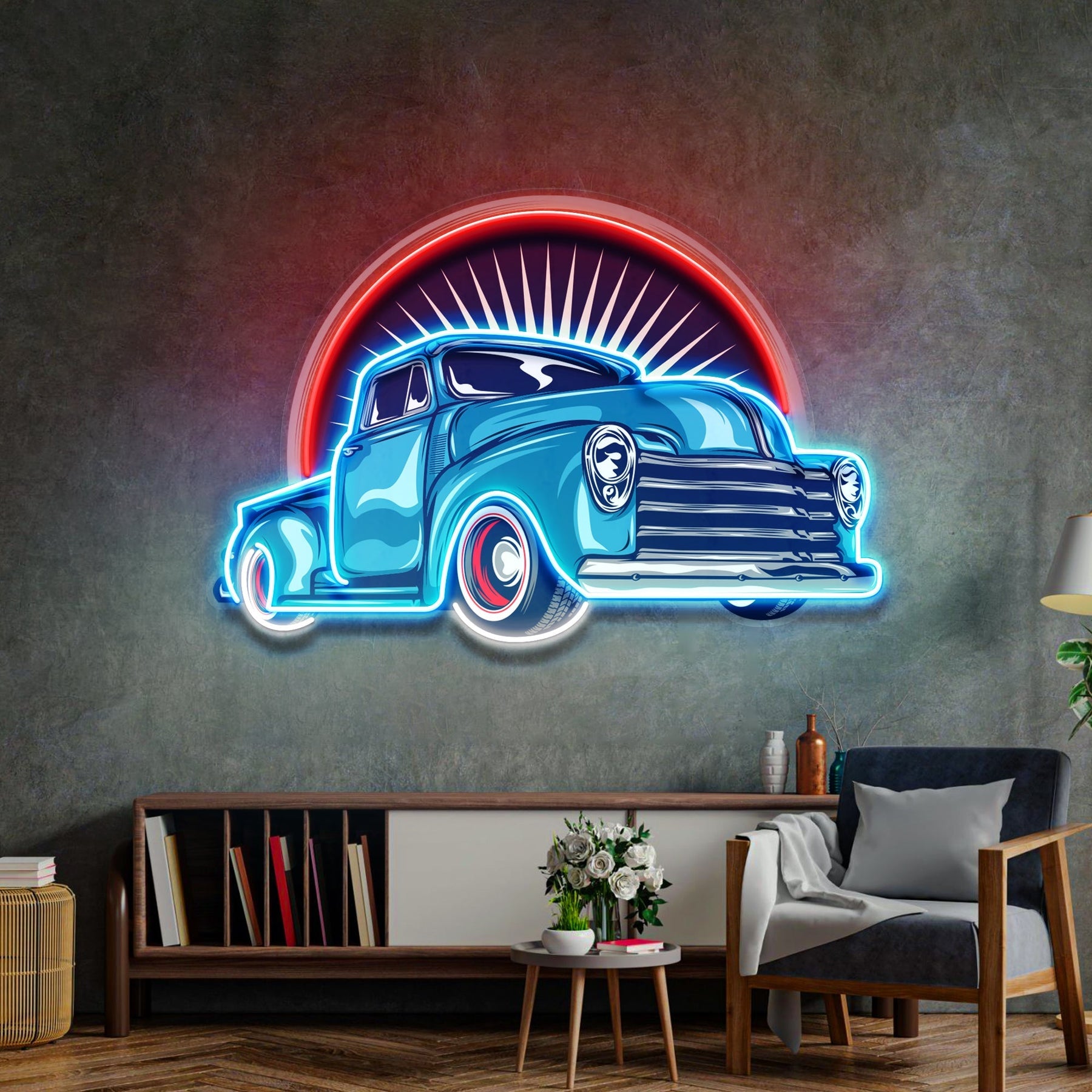 Vintage Pickup Truck LED Leuchtreklame Licht