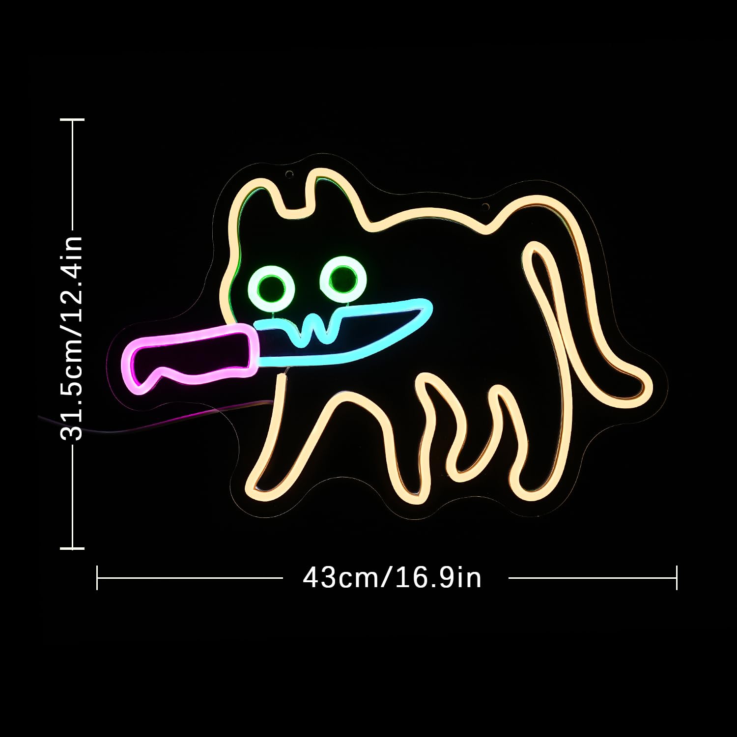 Vorsicht vor unserer Katzen-Erinnerungs-Leuchtreklame