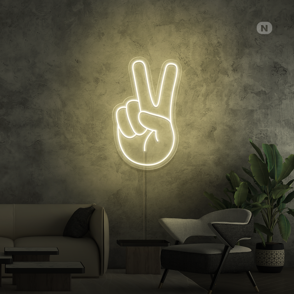 Neon Schild Frieden