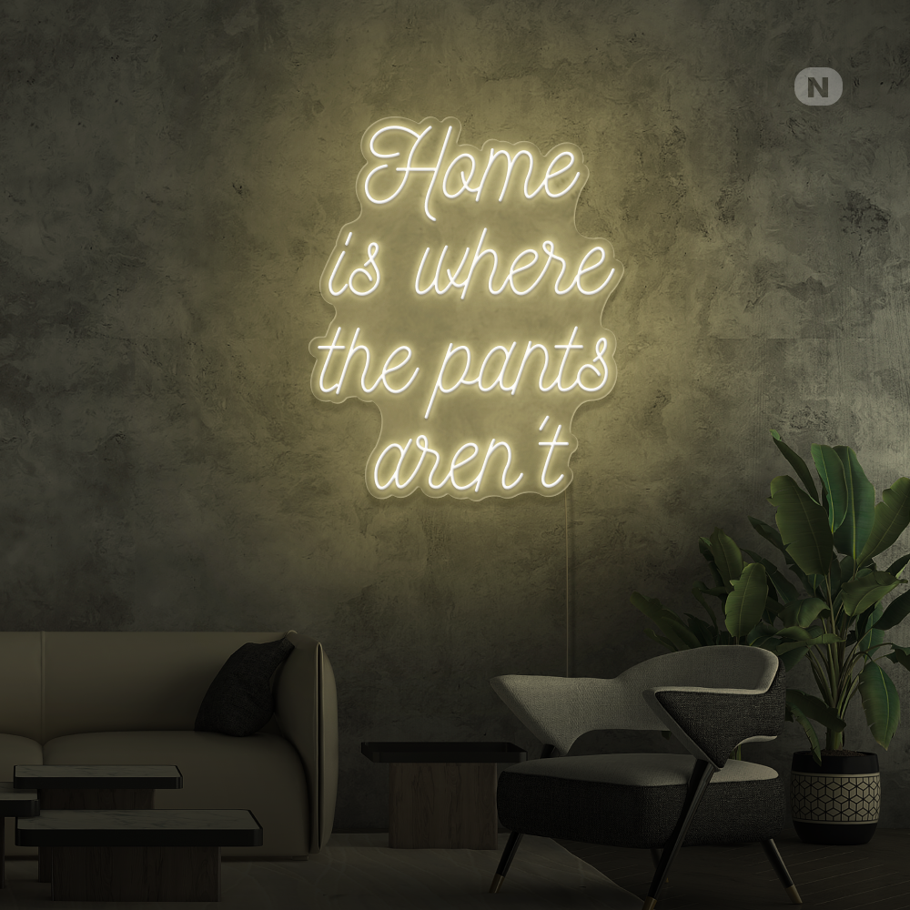 Neon Schild Zitat Zuhause