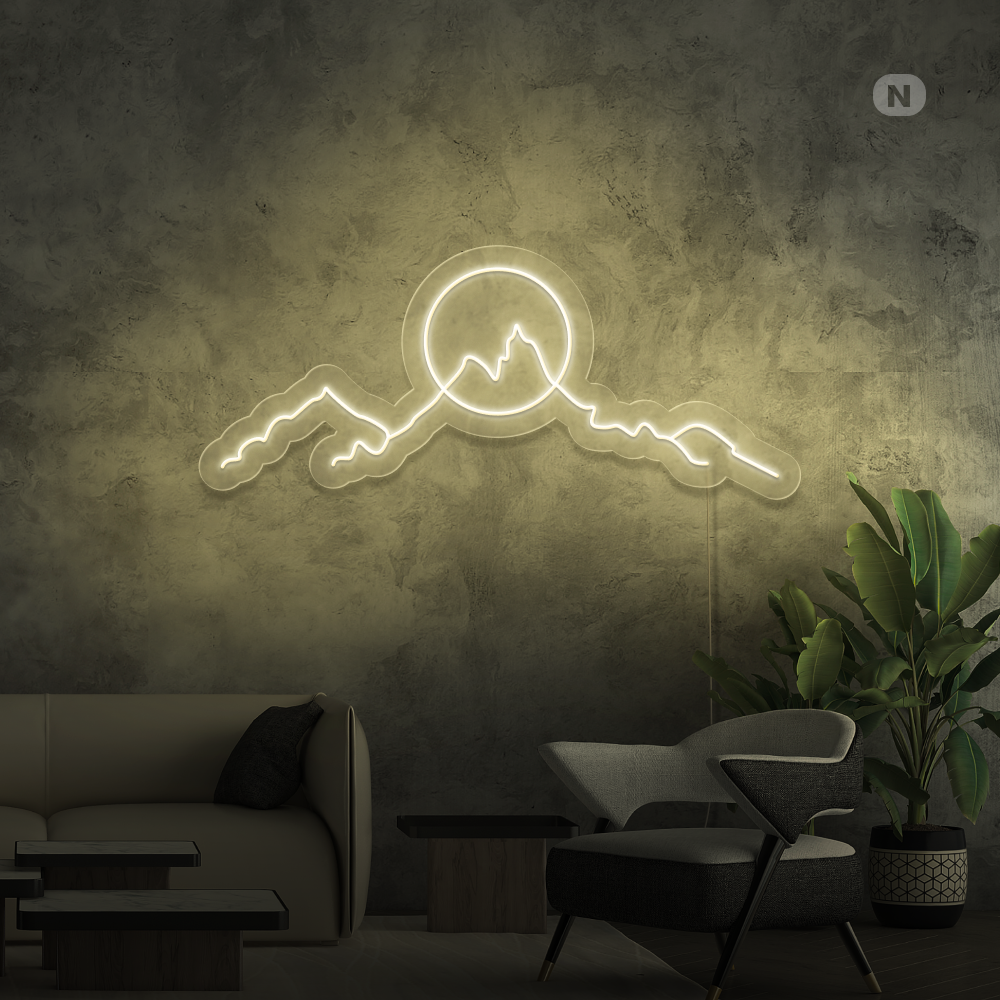 Neon Schild Bergen