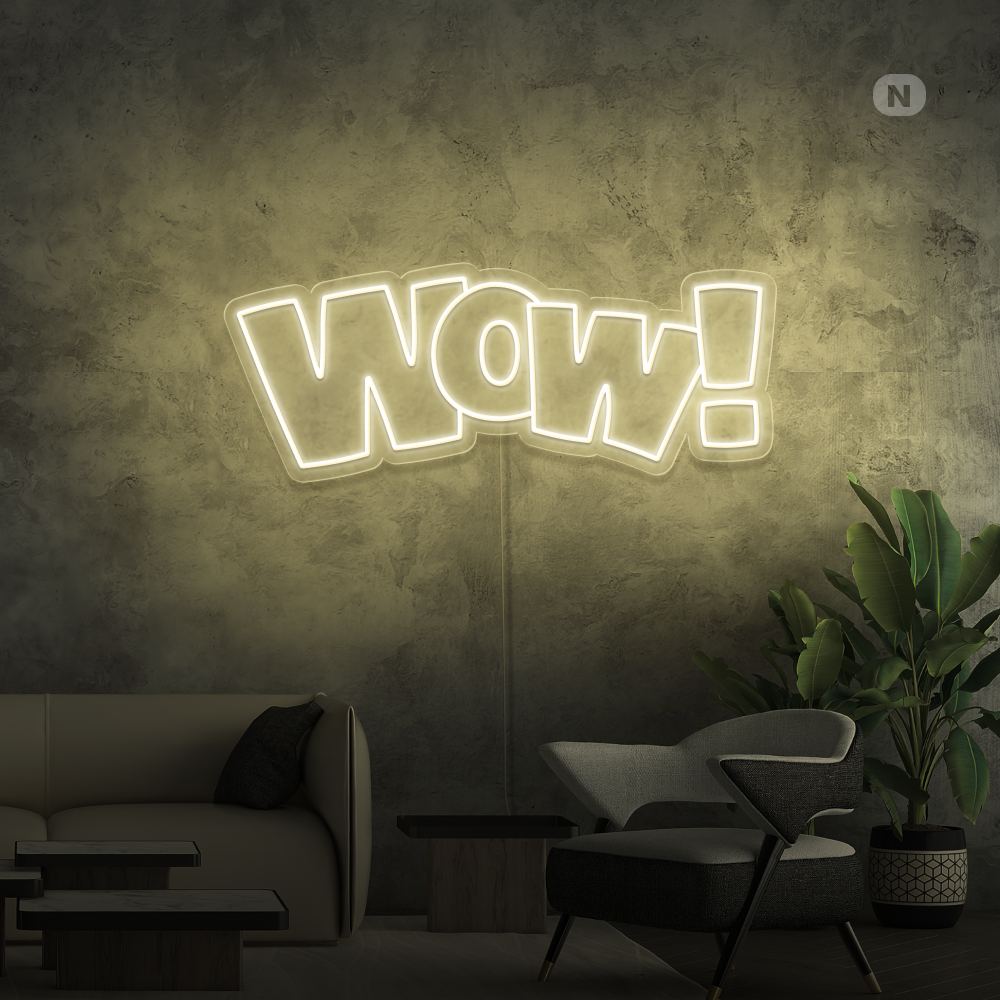 Neon Schild Wow!
