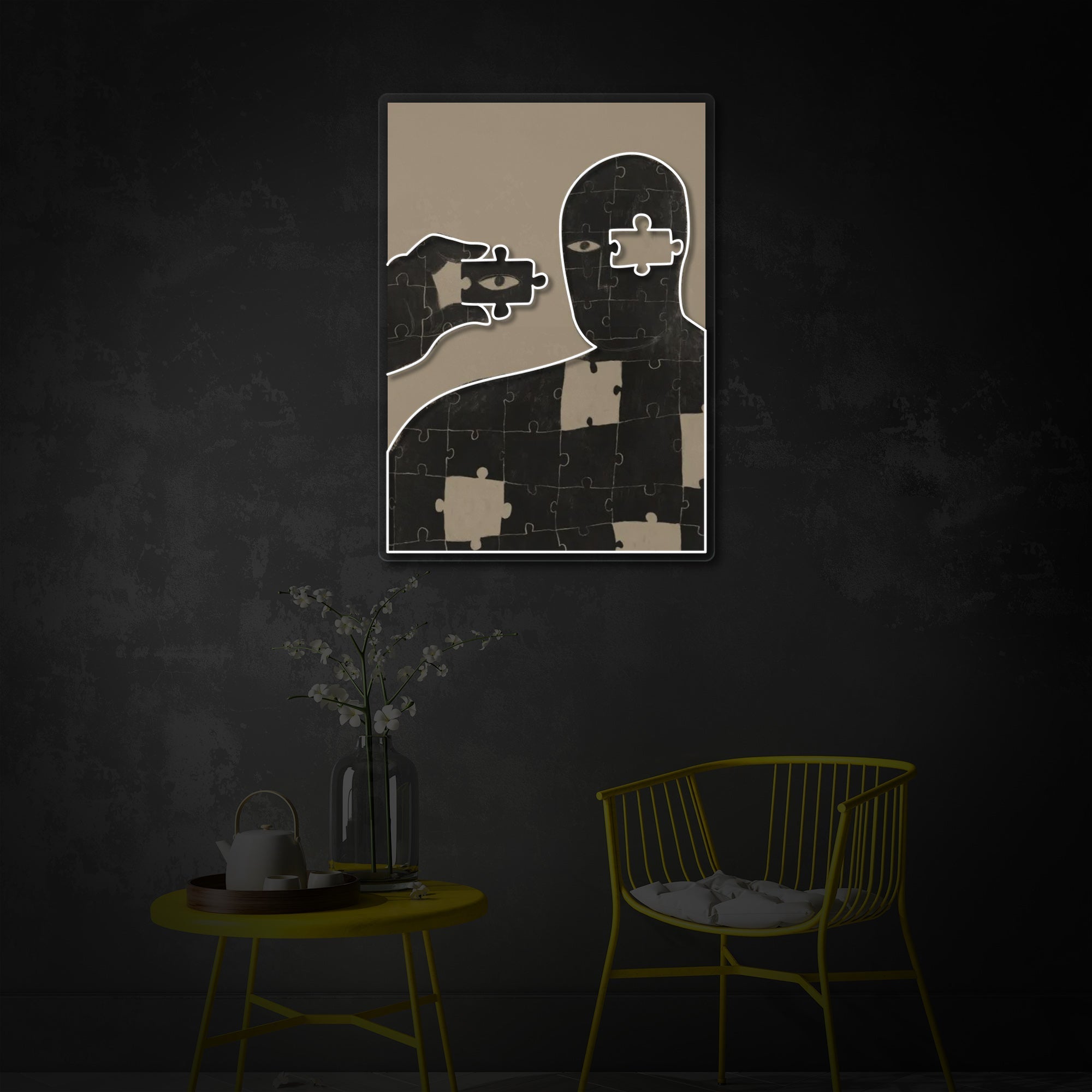 "Ganzes Puzzle" UV-bedruckt LED-Neonschild