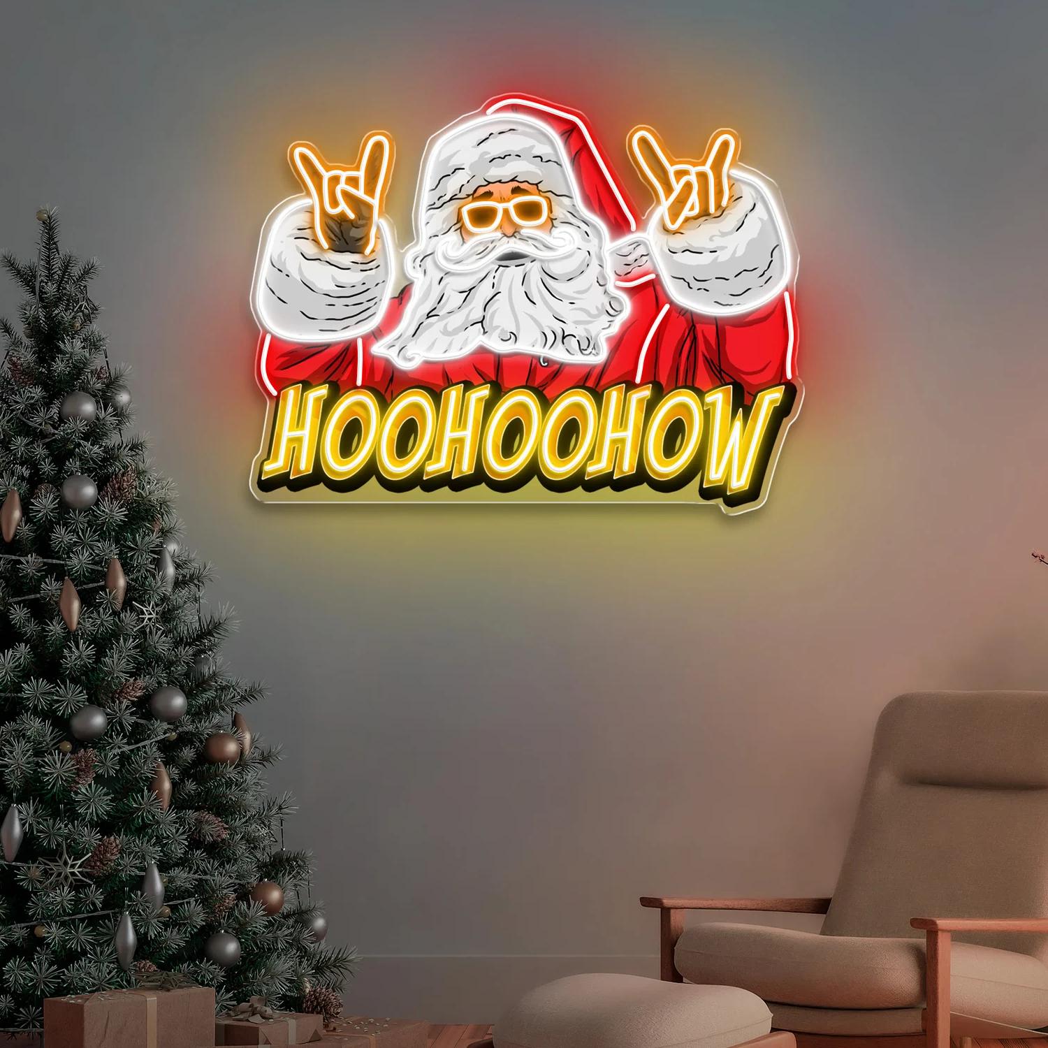 YOLO Claus – Ein fröhliches Neon-Twist-Leuchtreklame-Lichtkunstwerk