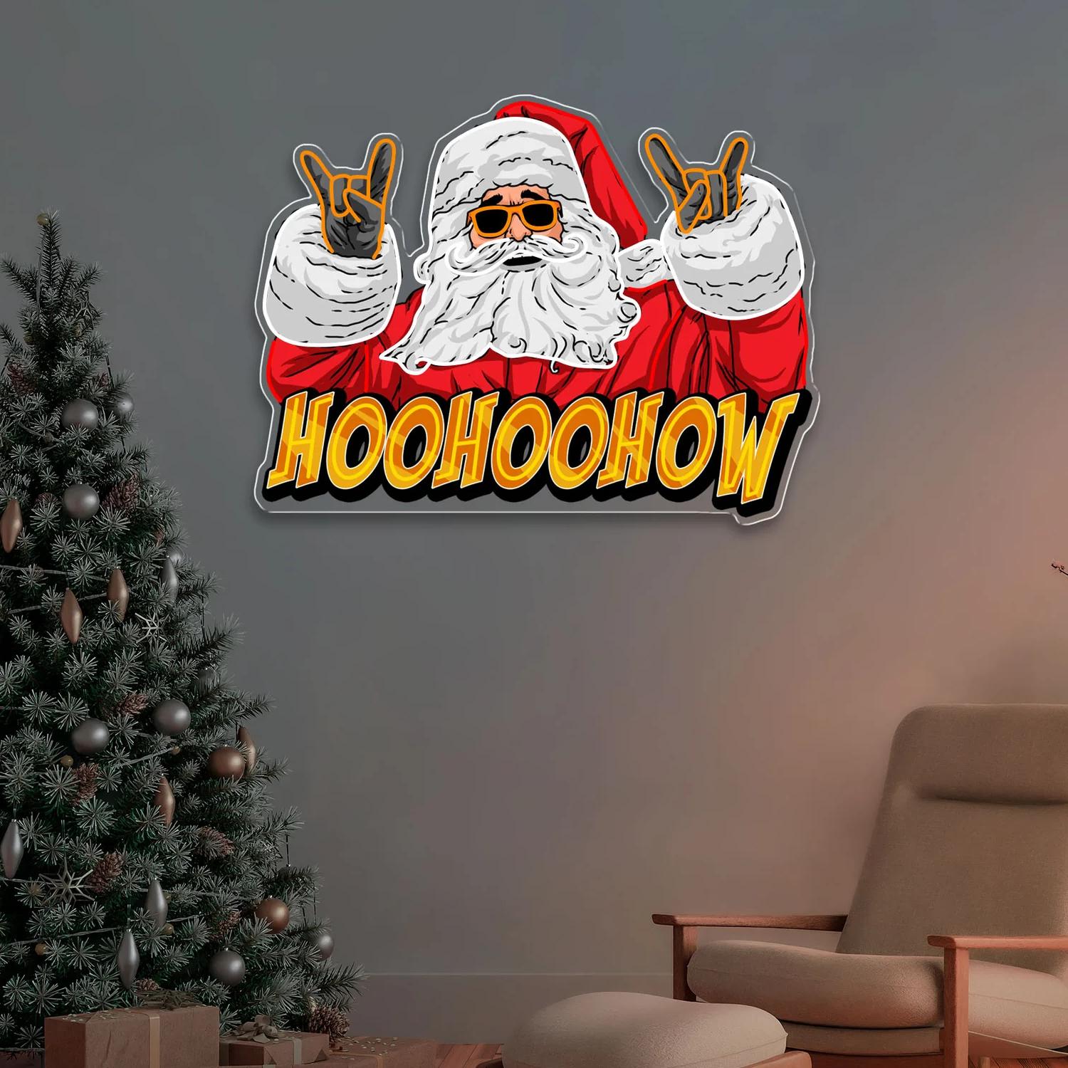 YOLO Claus – Ein fröhliches Neon-Twist-Leuchtreklame-Lichtkunstwerk