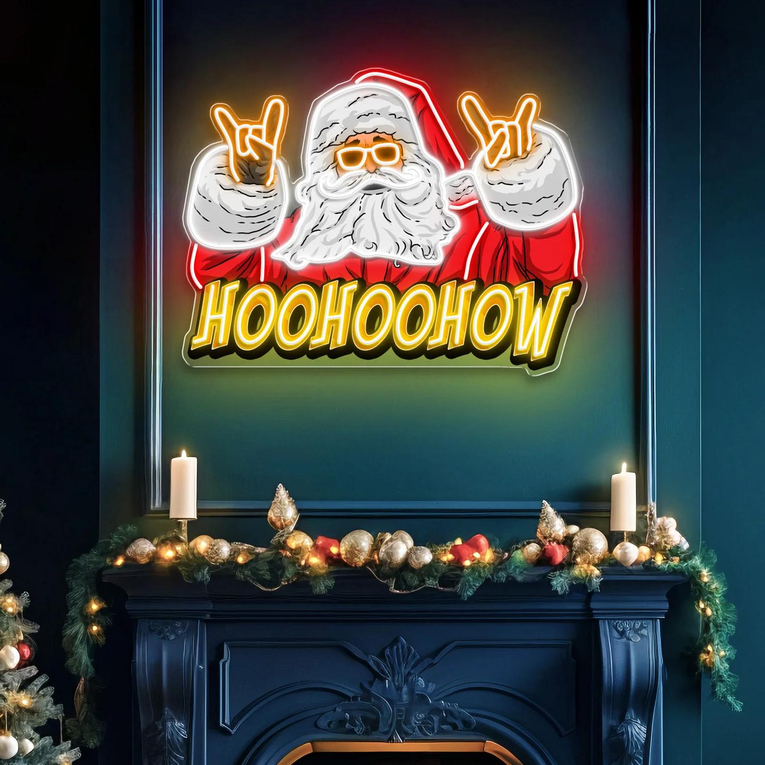 YOLO Claus – Ein fröhliches Neon-Twist-Leuchtreklame-Lichtkunstwerk
