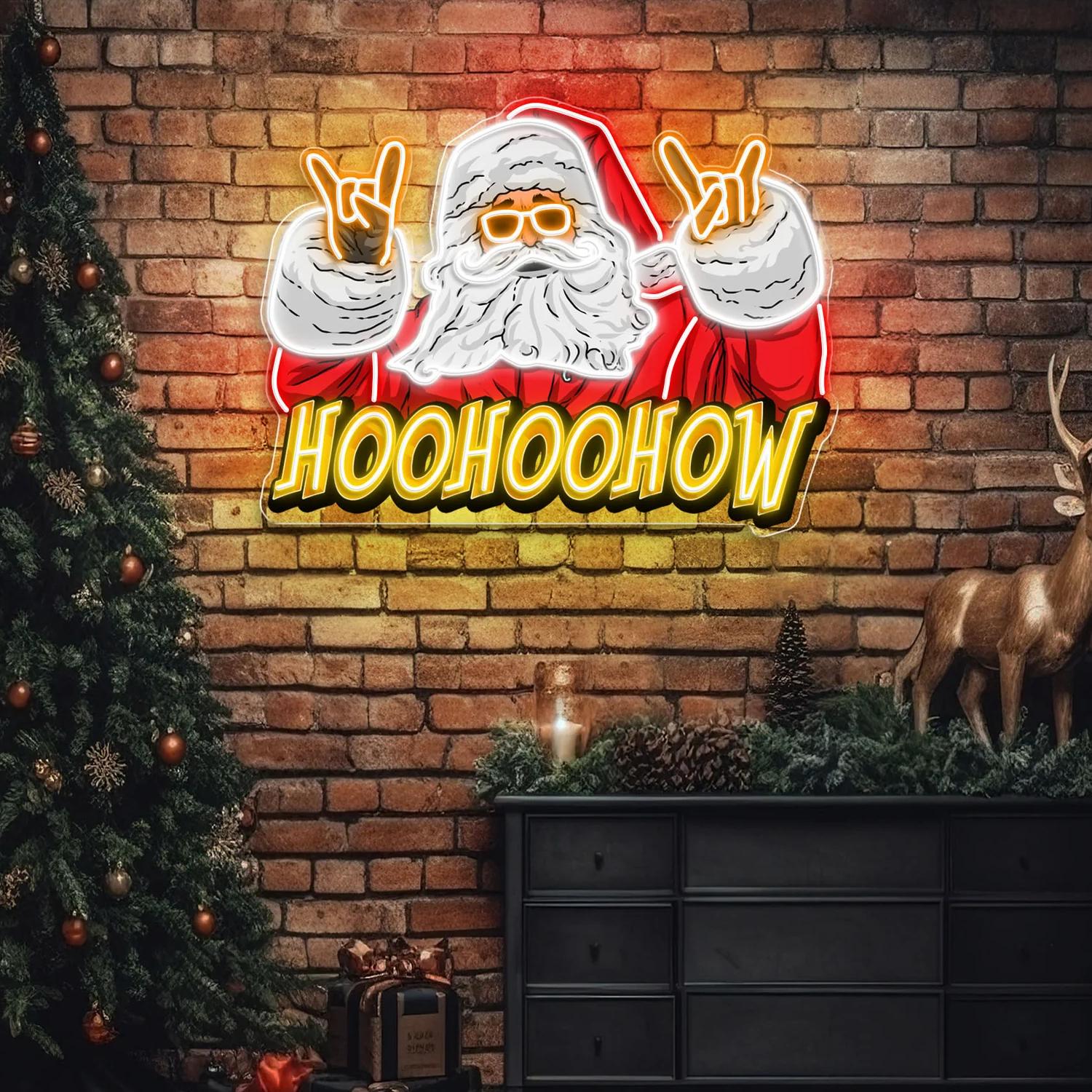 YOLO Claus – Ein fröhliches Neon-Twist-Leuchtreklame-Lichtkunstwerk