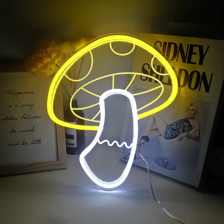 "Einzigartiger Pilz" Mini Neonschrift