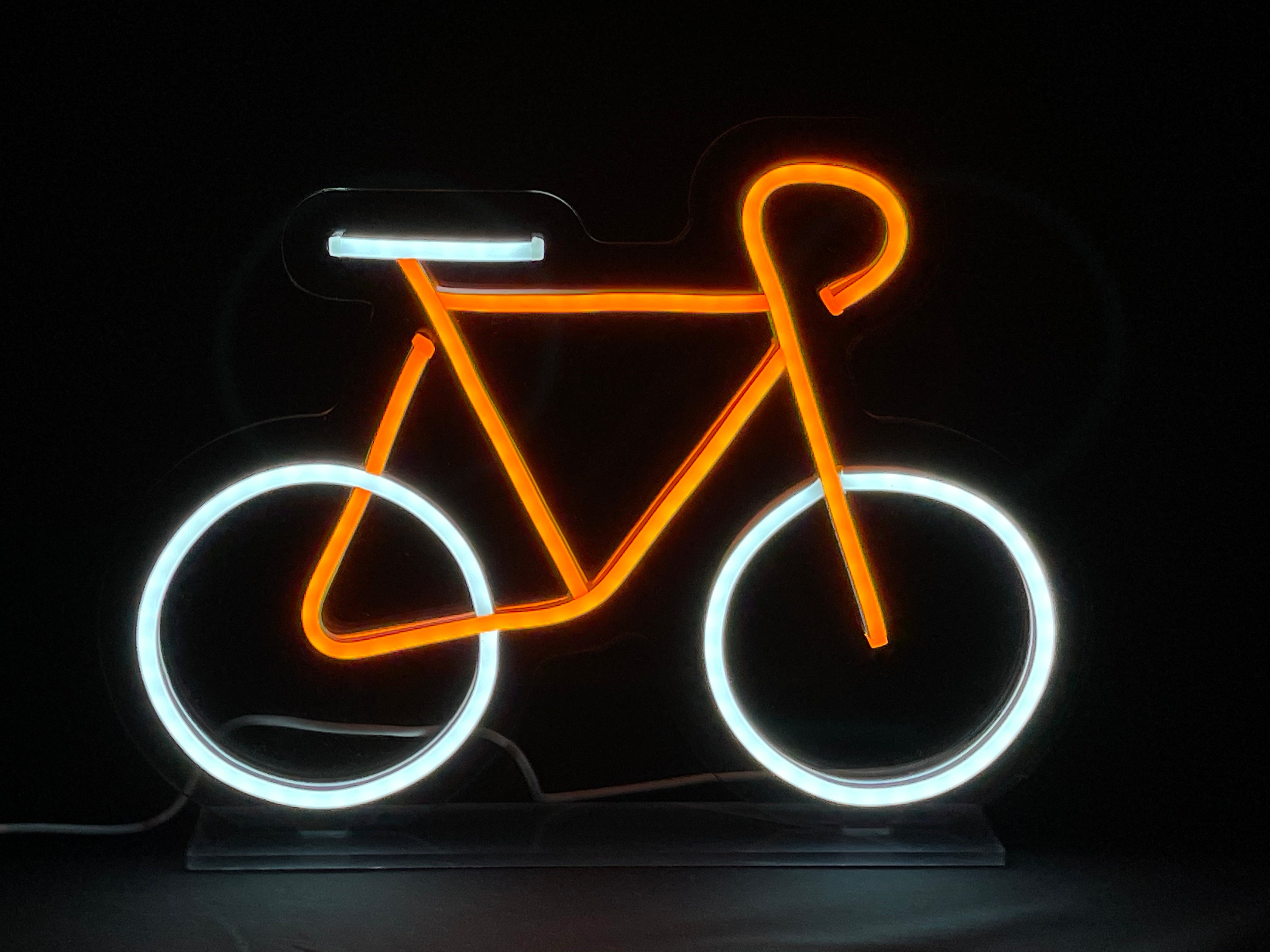 "Gelbes Fahrrad" Schreibtisch LED Neonschrift