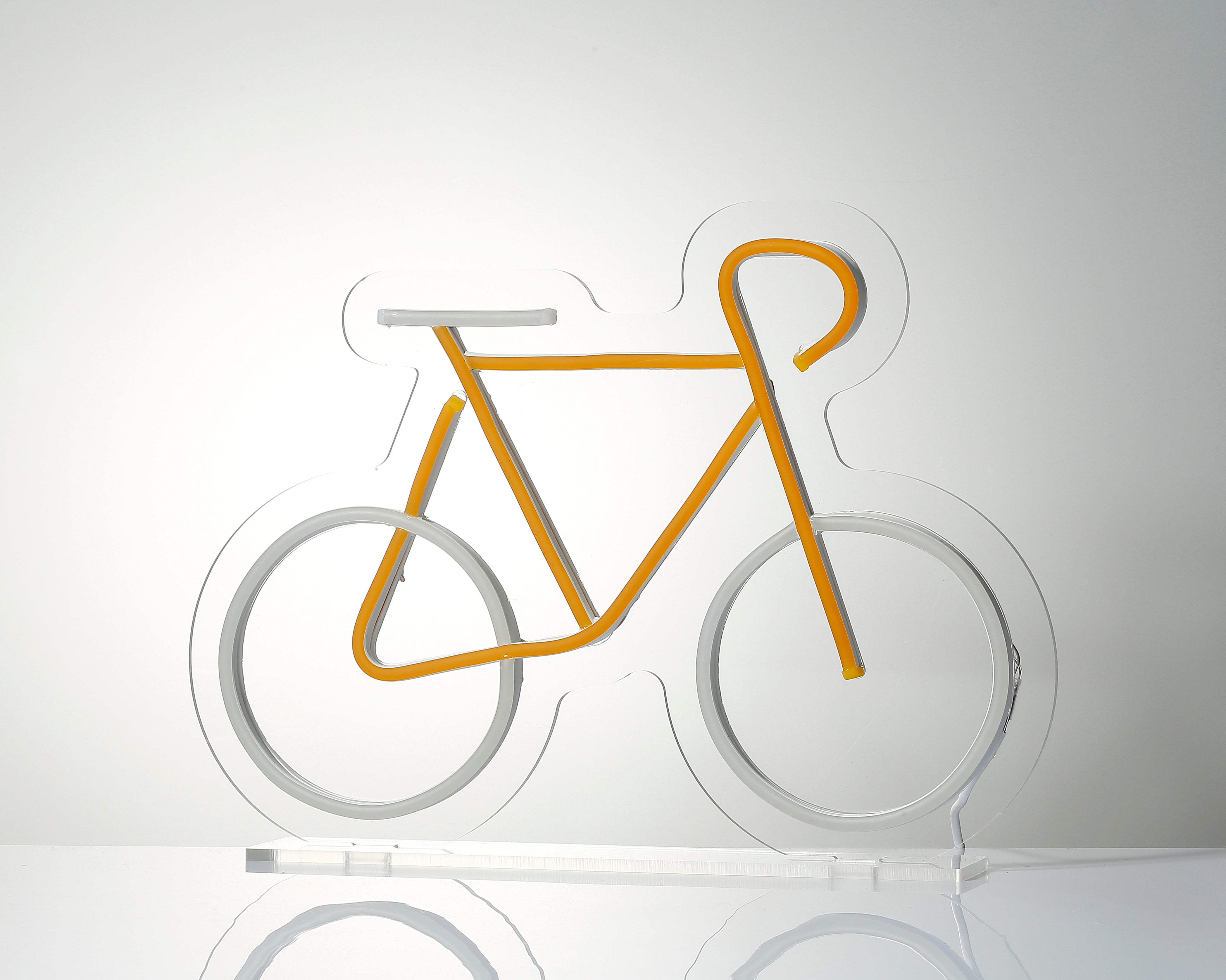 "Gelbes Fahrrad" Schreibtisch LED Neonschrift