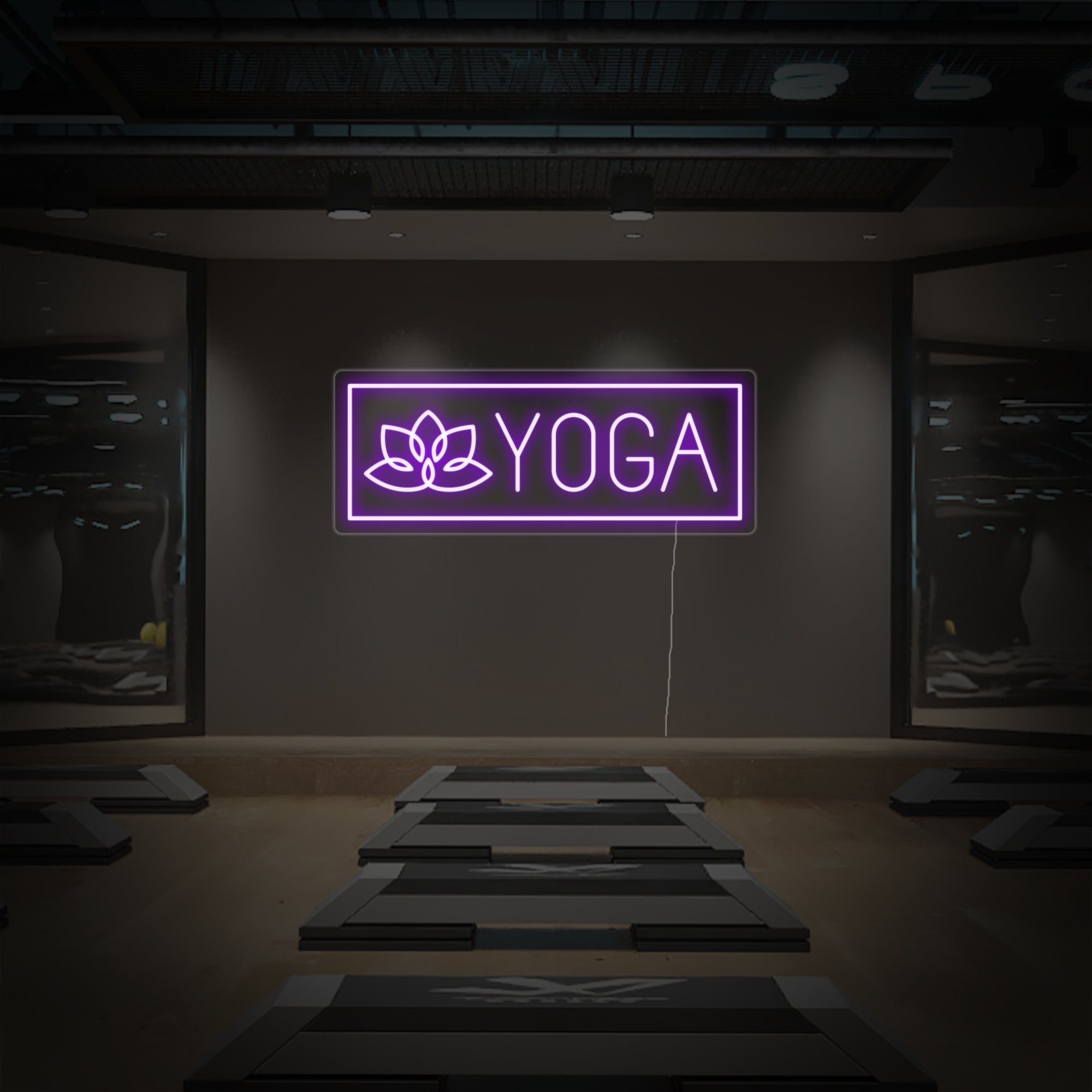 "Yoga, Lotus" Neonschrift