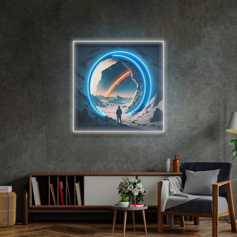 Astronauten Erleben Raumfahrt LED Neon Pop Art