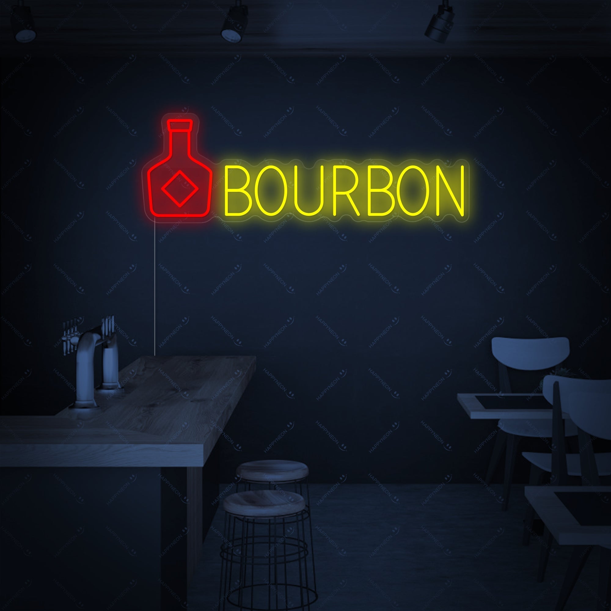 "Bourbon" Neonschild