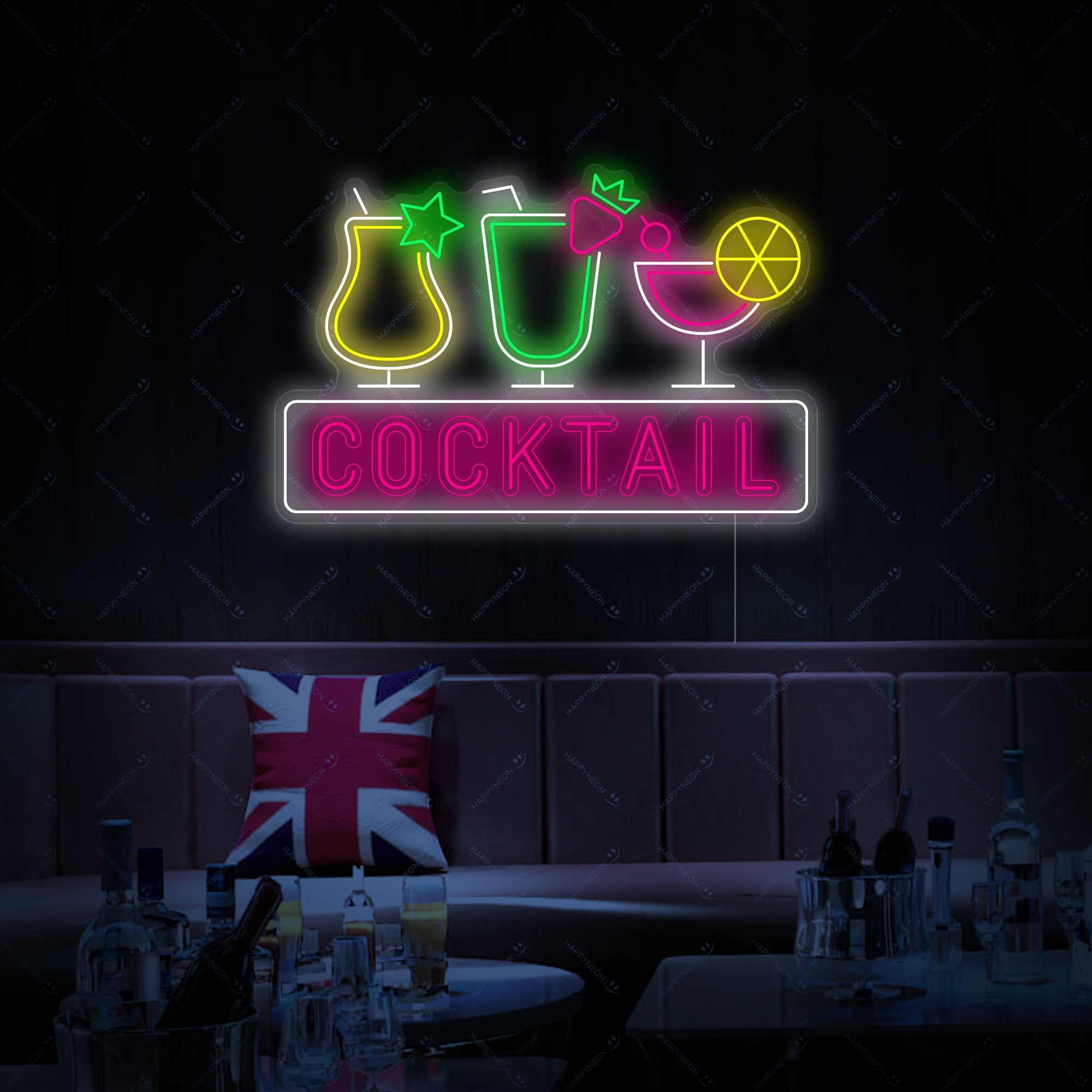 "Cocktail" Neonschild, Cocktailschild, Cocktail Leuchtreklame