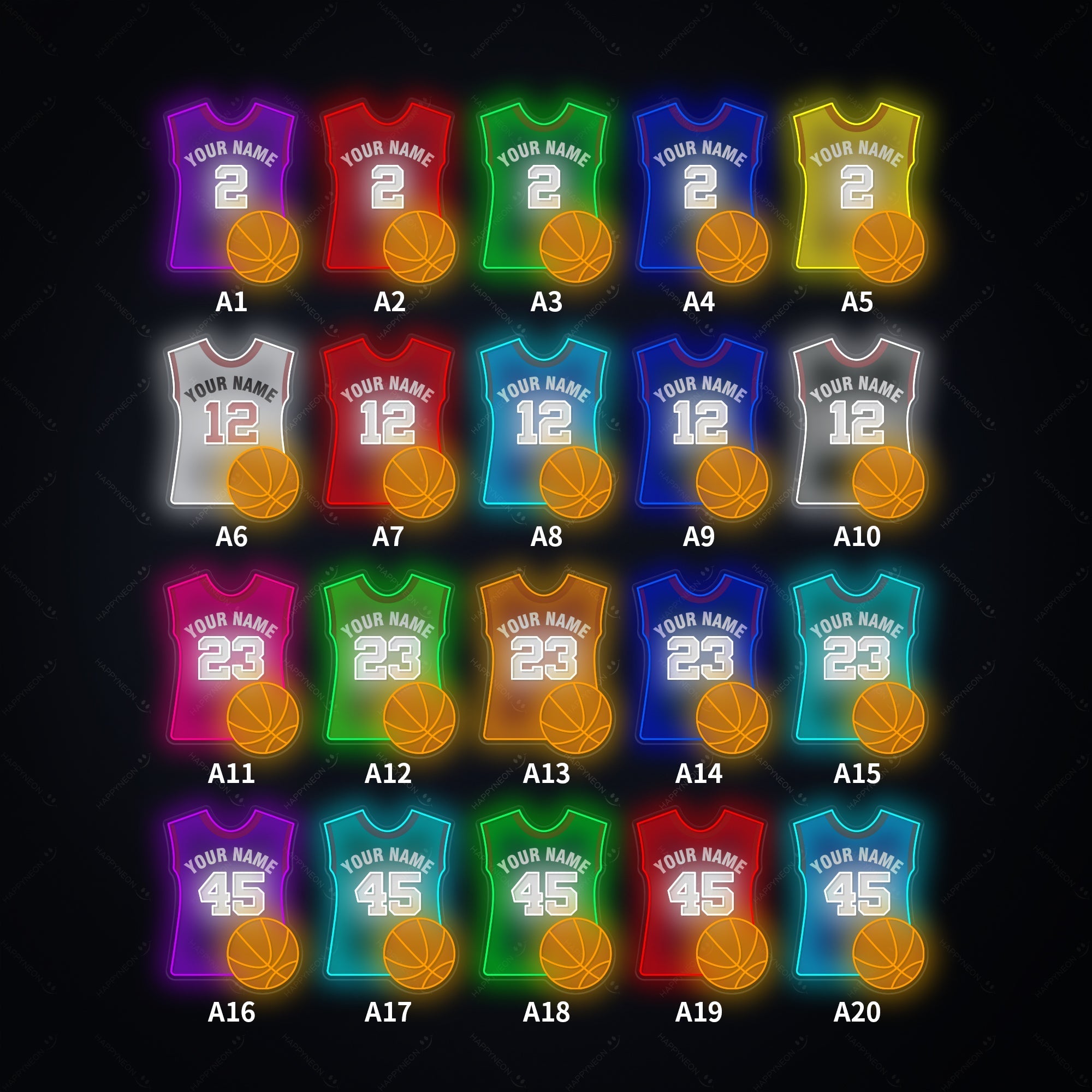 "Benutzerdefinierte Basketball und Trikot" Neonschild