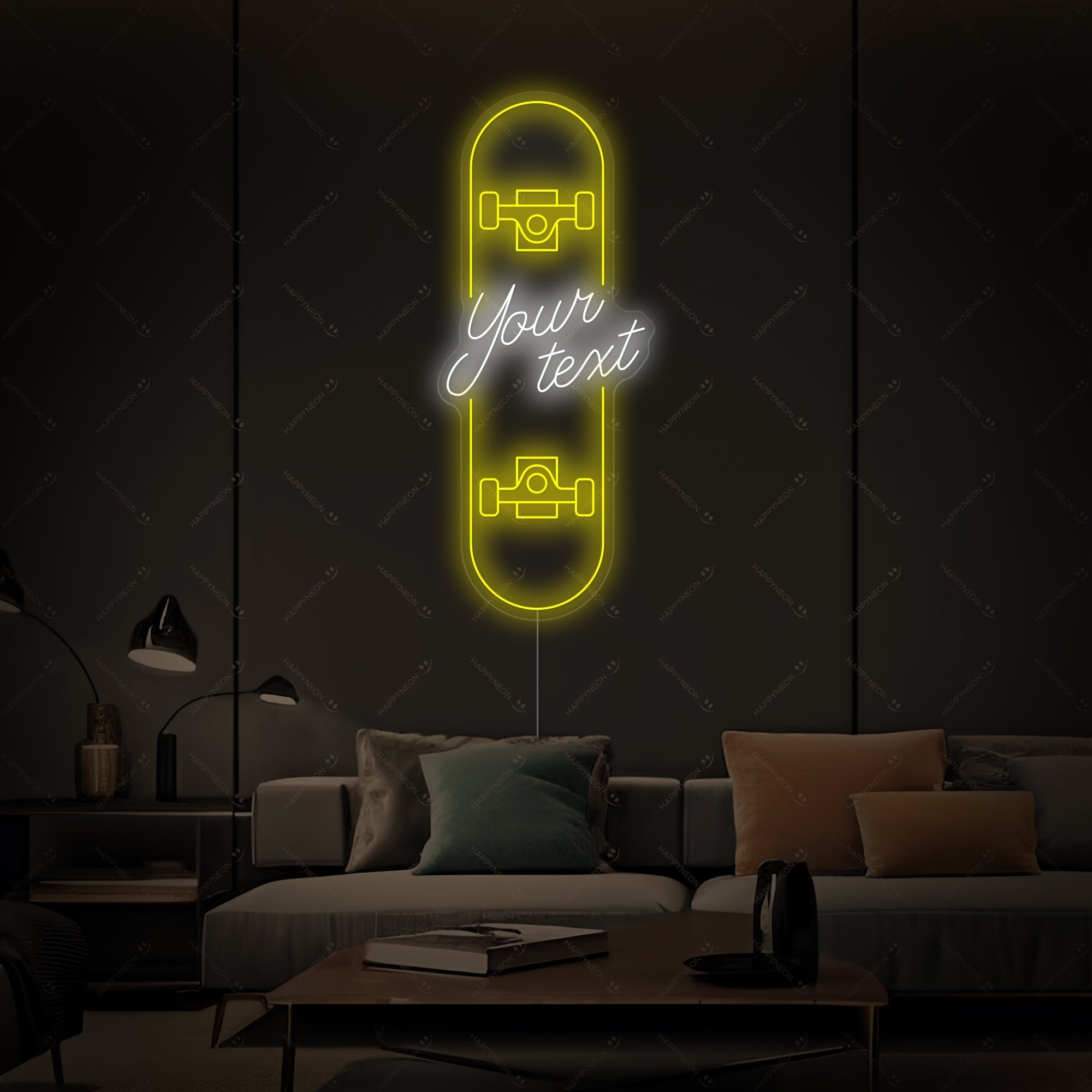 "Benutzerdefiniertes Skateboard" Neonschild