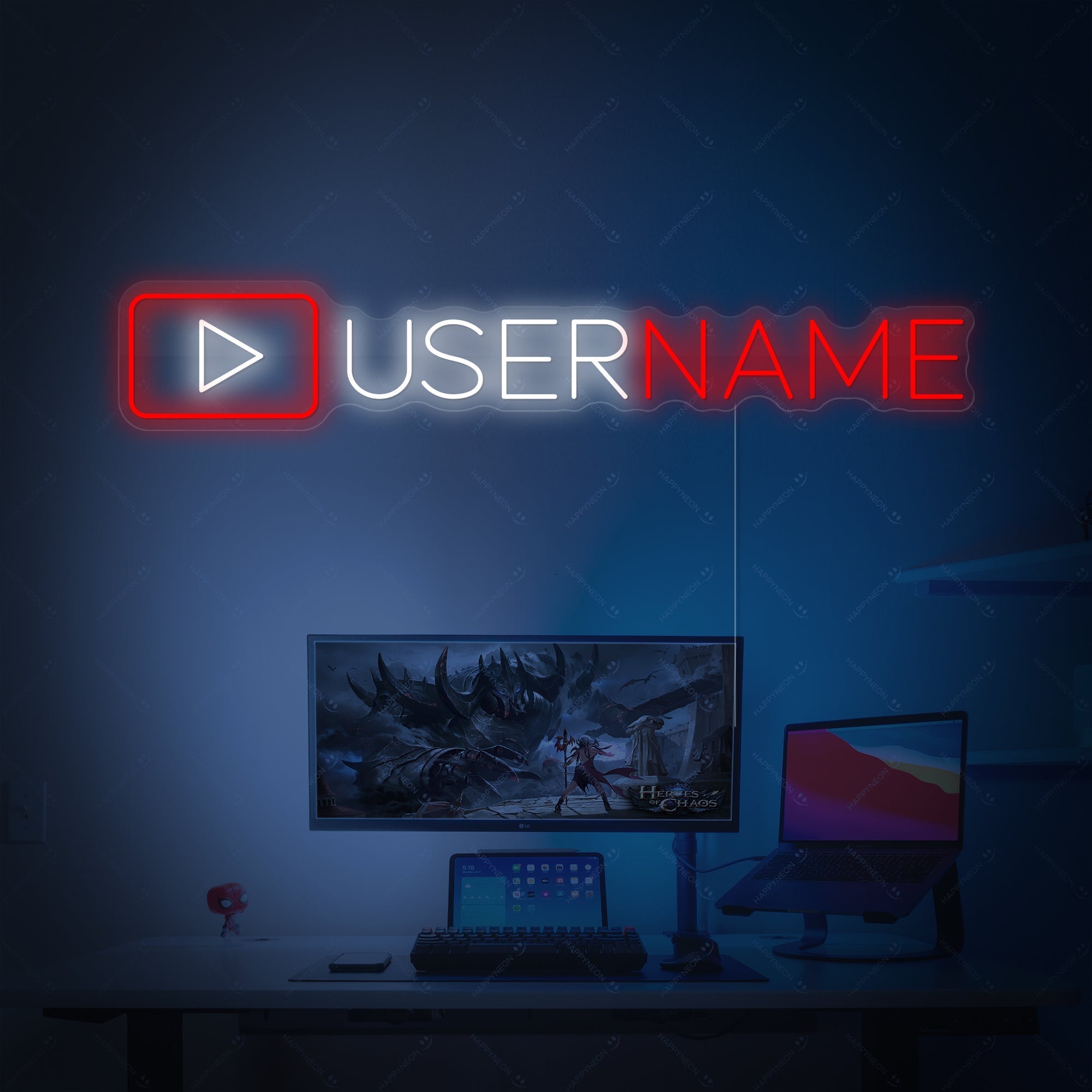"Benutzerdefiniertes Youtuber-Logo" Neonschild