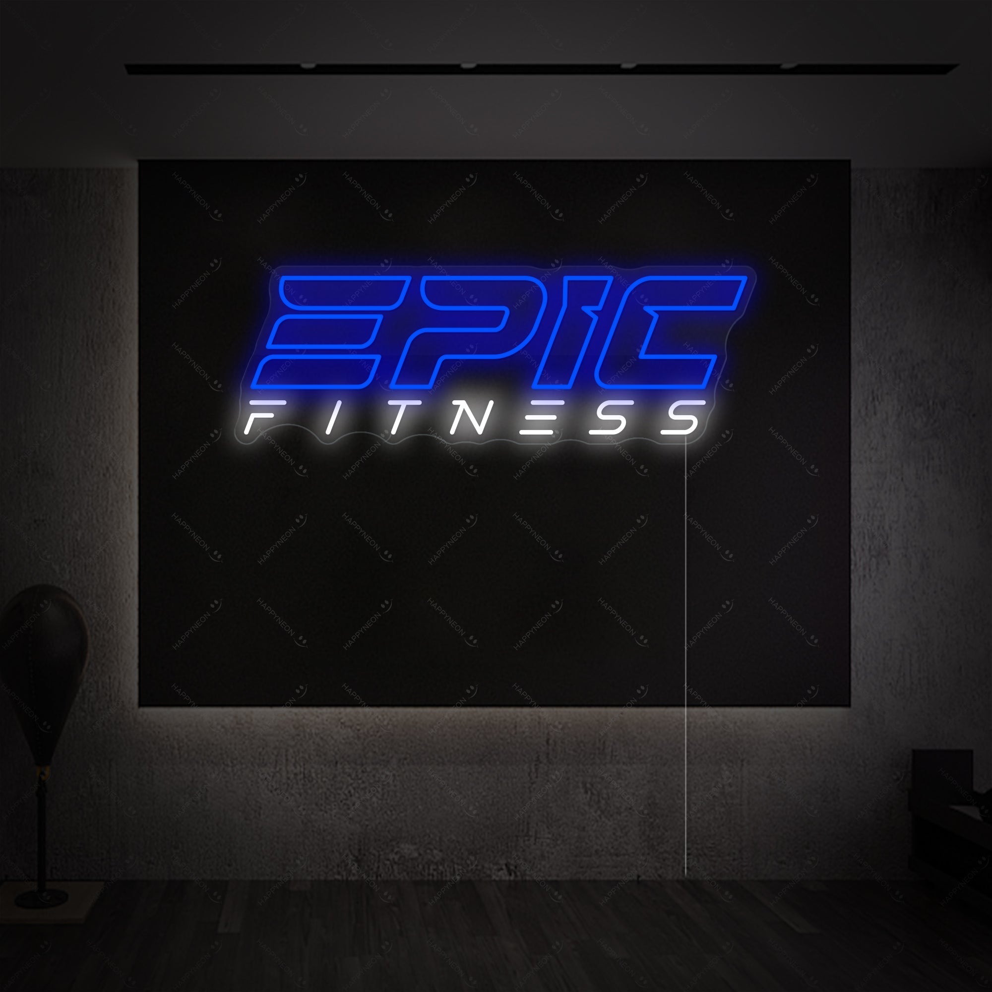 "Epic Fitness" Neonschild, Gym Leuchtreklame, Homegym Deko