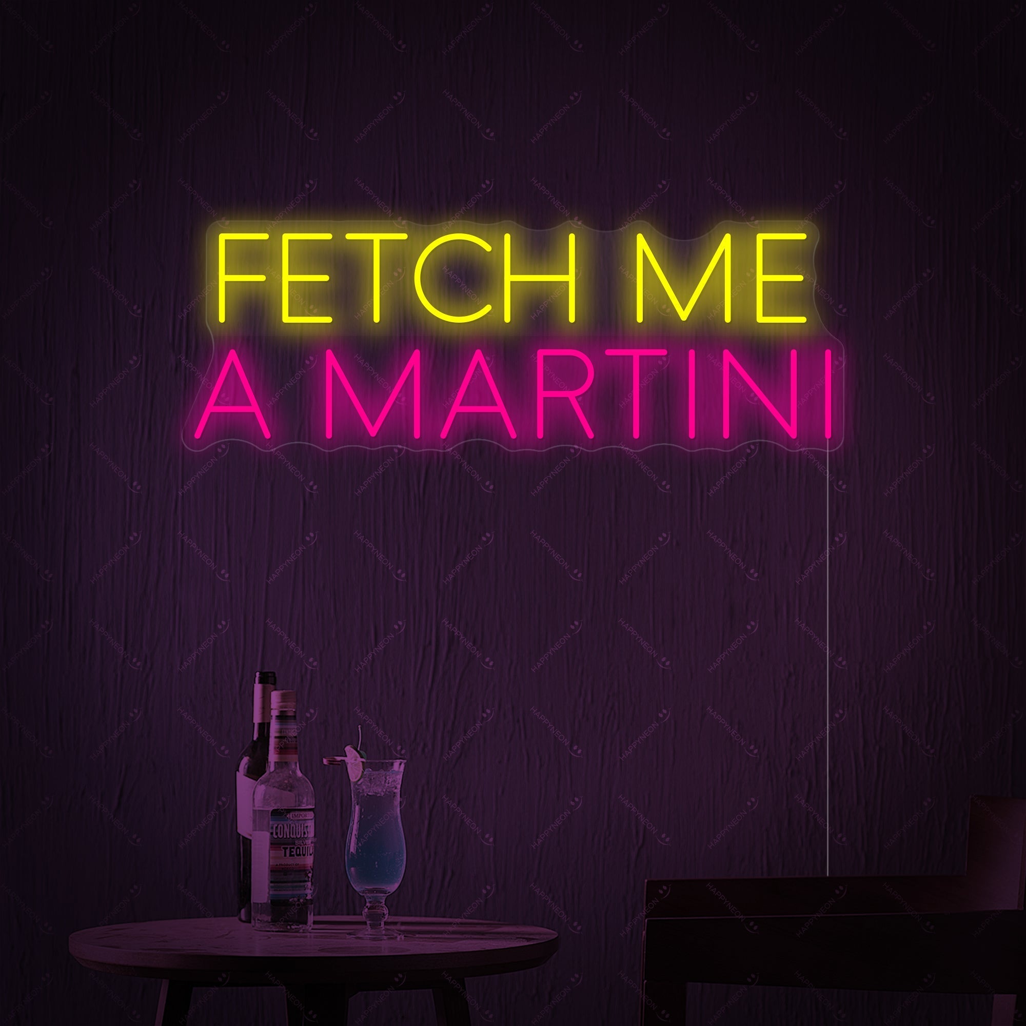 "Fetch Me A Martini" Neonschild