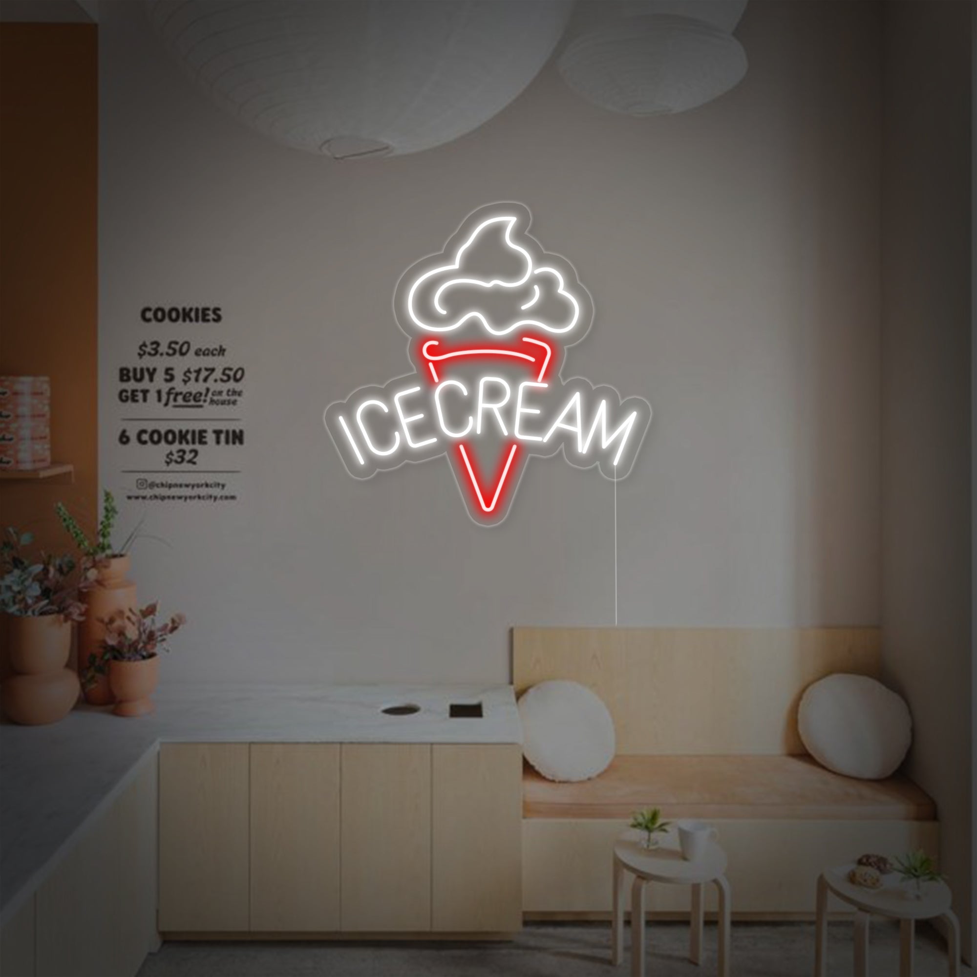 "Ice Cream" Neonschrift
