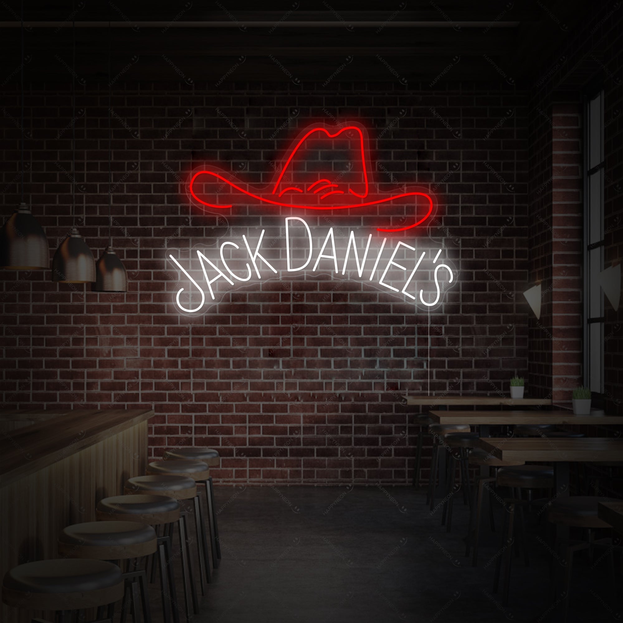"Jack Whiskey Cowboy-Hut" Neonschild
