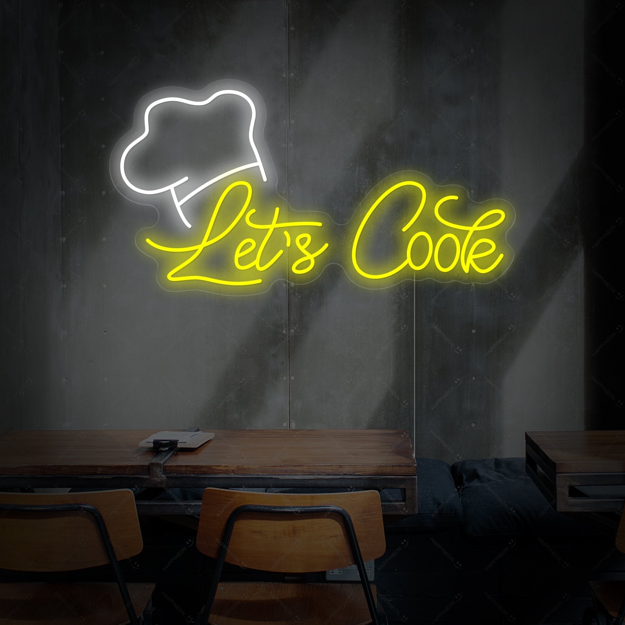 "Let's Cook" Neonschild
