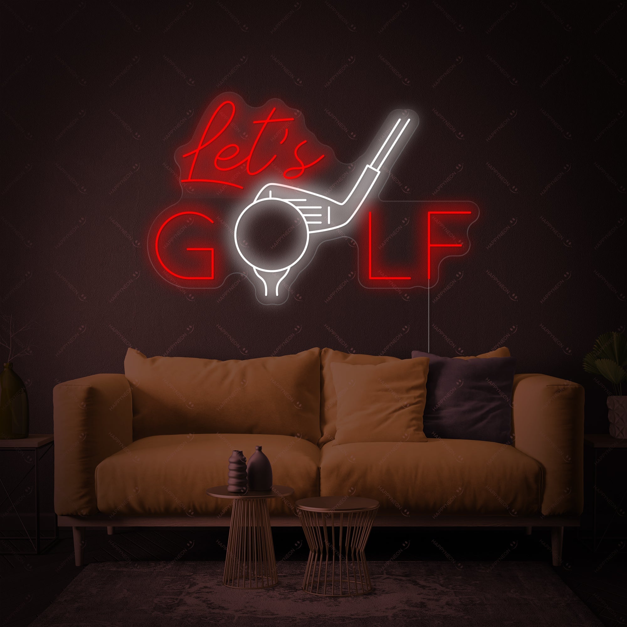 "Let's Golf" Neonschild