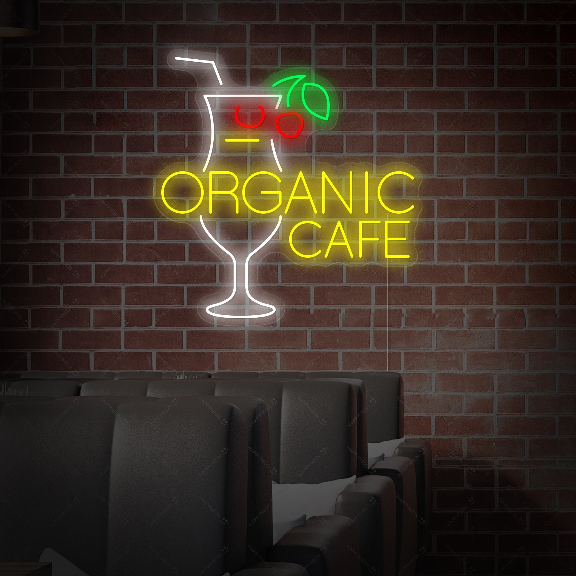 "Organic Cafe" Neonschild