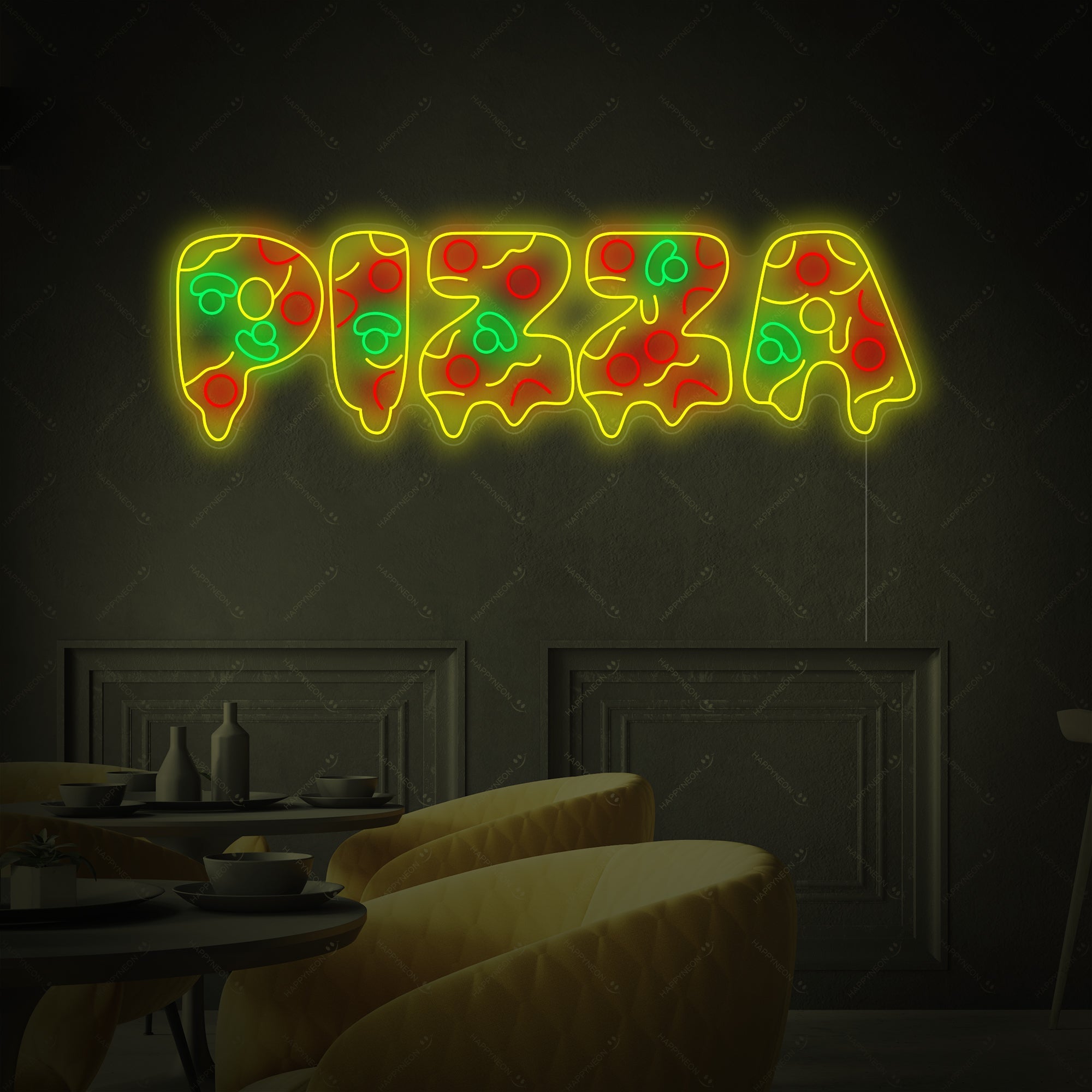 "Pizza" Neonschild, Pizza Leuchtreklame, Pizza Leuchtschild