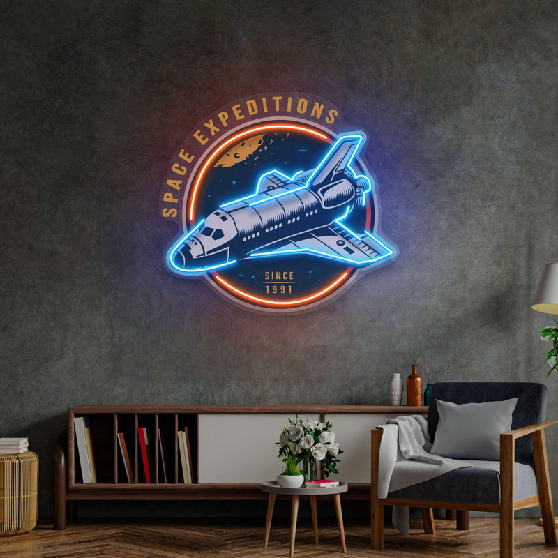 Weltraumabenteuer LED Neon Pop Art