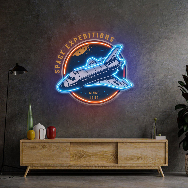 Weltraumabenteuer LED Neon Pop Art