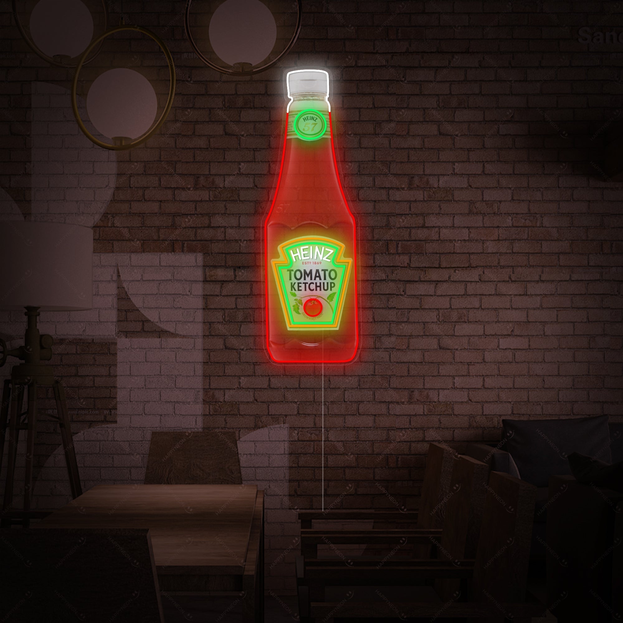 "Tomate Ketchup Flasche" Neonschild